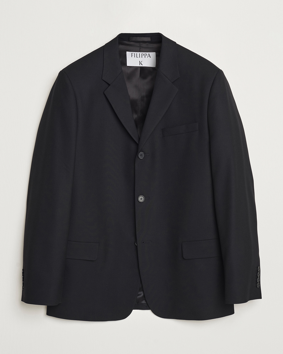 Men | Blazers | Filippa K | Wool Blend Blazer Black