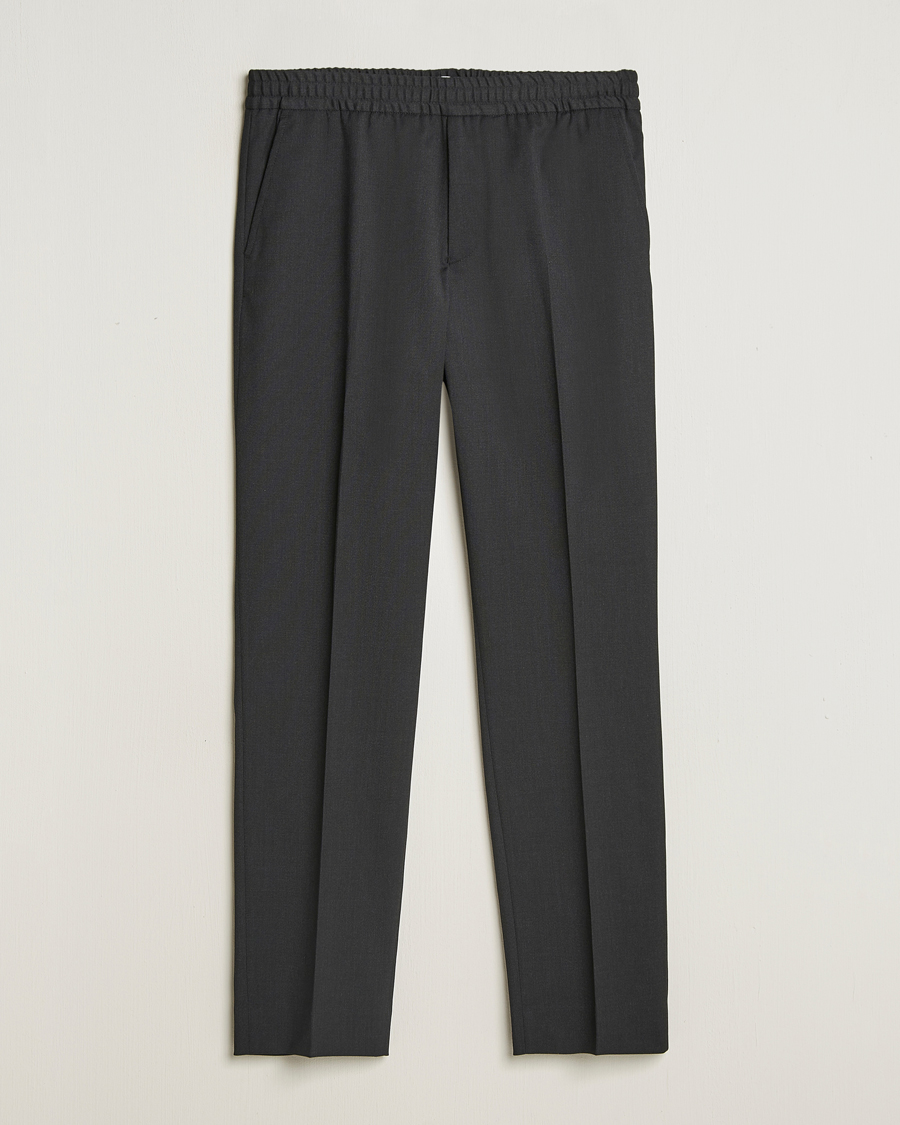 Men | Trousers | Filippa K | Relaxed Terry Wool Trousers Anthracite