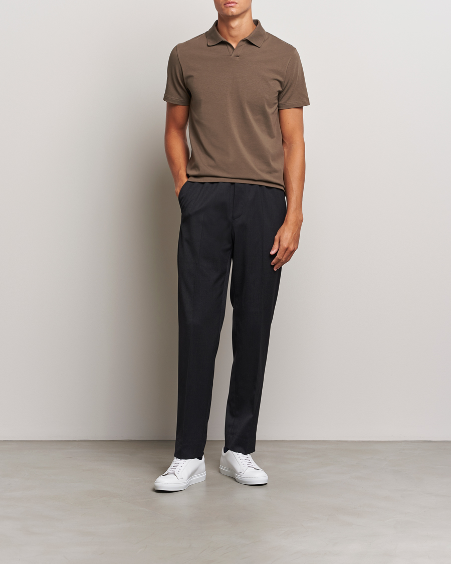 Men | Trousers | Filippa K | Relaxed Terry Wool Trousers Anthracite