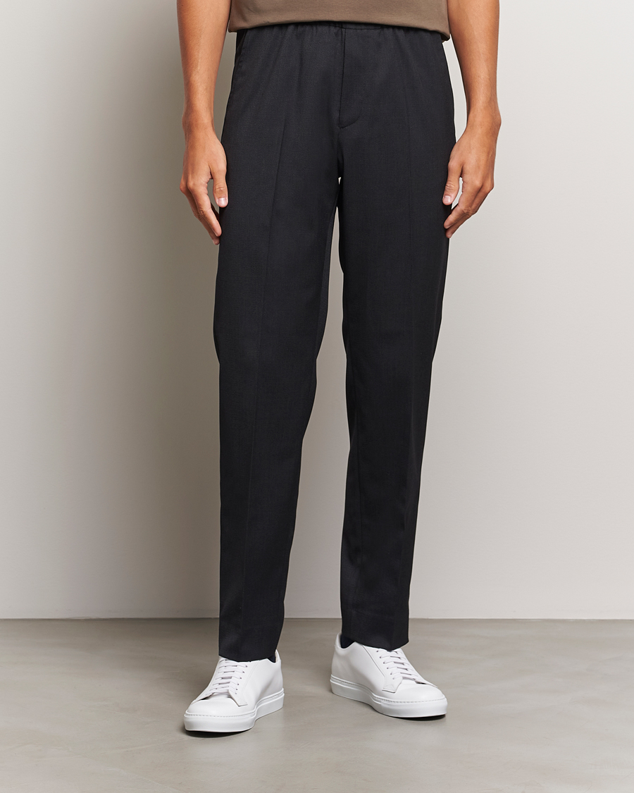 Men | Trousers | Filippa K | Relaxed Terry Wool Trousers Anthracite