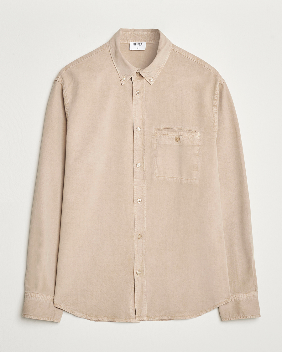Men | Shirts | Filippa K | Zachary Lyocell Shirt Faded Khaki