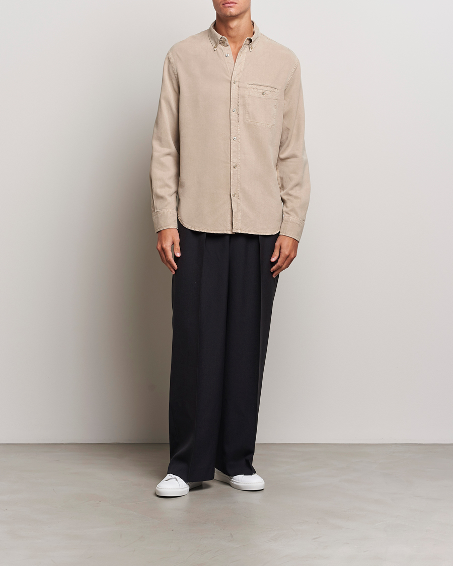 Men | Shirts | Filippa K | Zachary Lyocell Shirt Faded Khaki