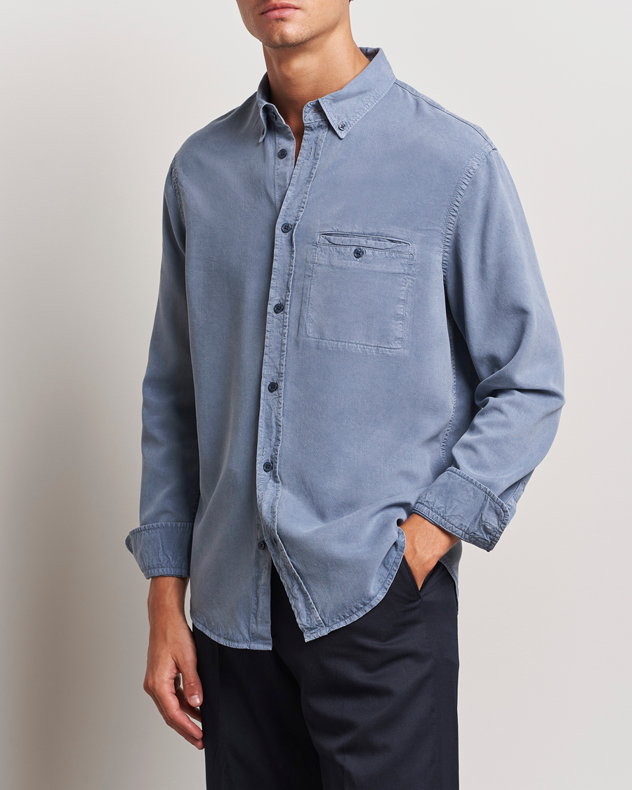 Men | Shirts | Filippa K | Zachary Lyocell Shirt Grey Blue