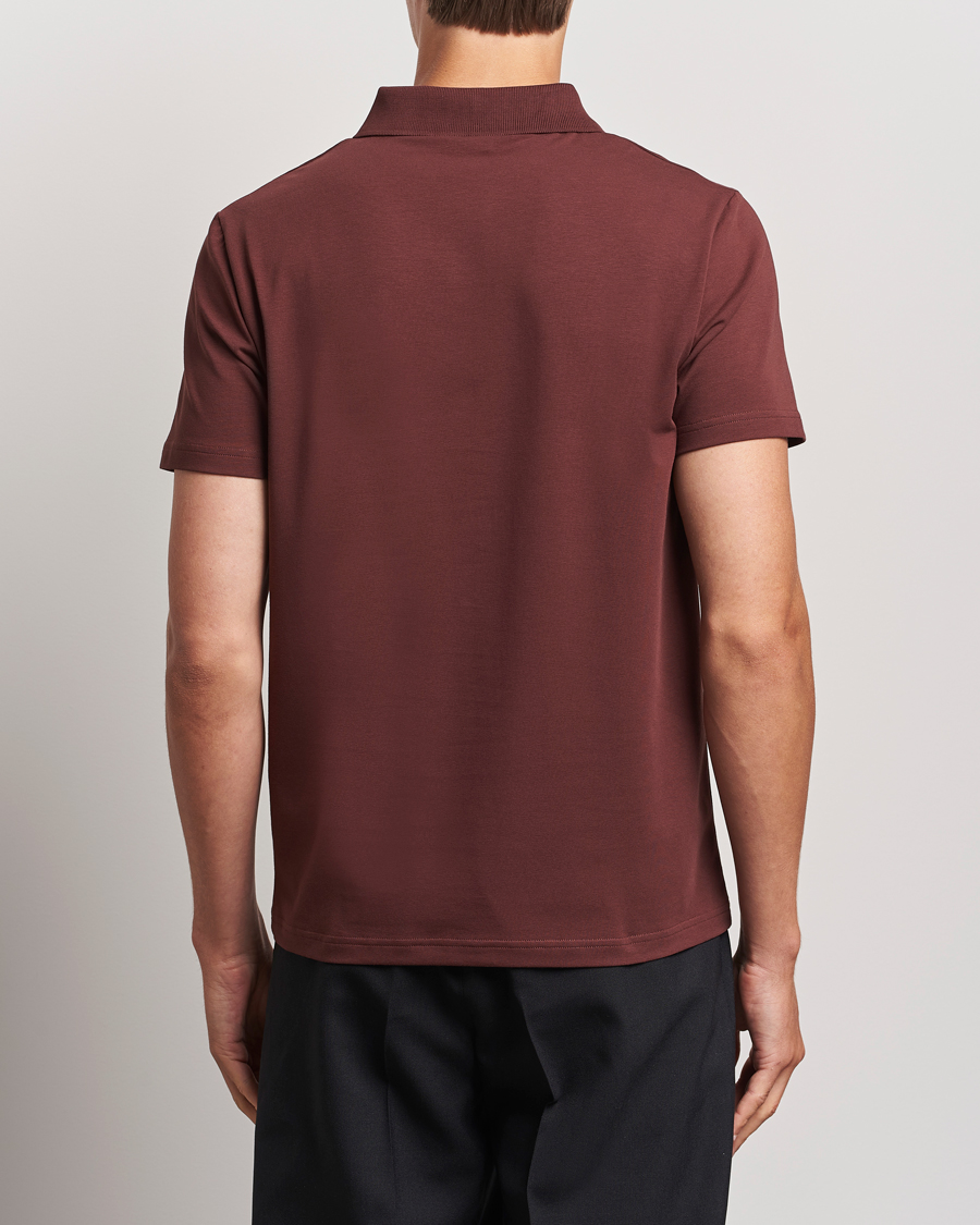 Men | Polo Shirts | Filippa K | Soft Lycra Polo T-Shirt Mahogany Brown