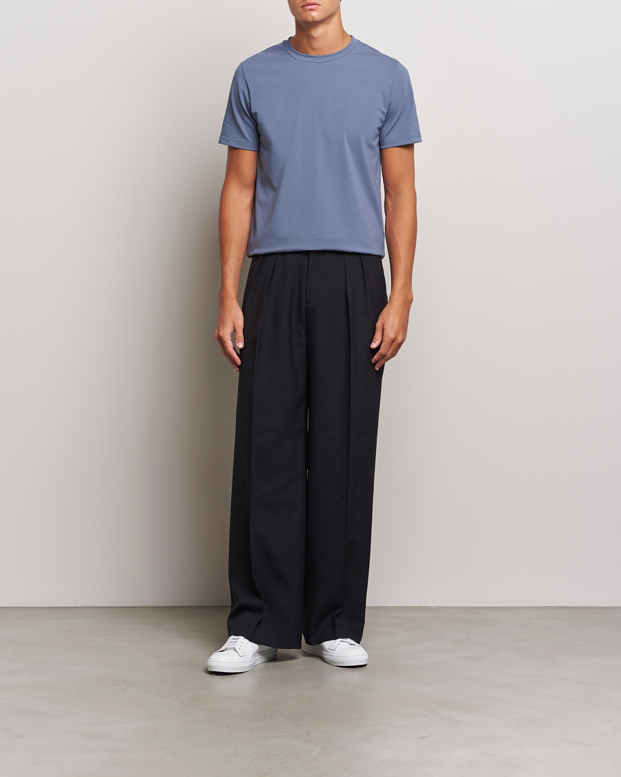 Men | T-Shirts | Filippa K | Soft Lycra T-Shirt Grey Blue