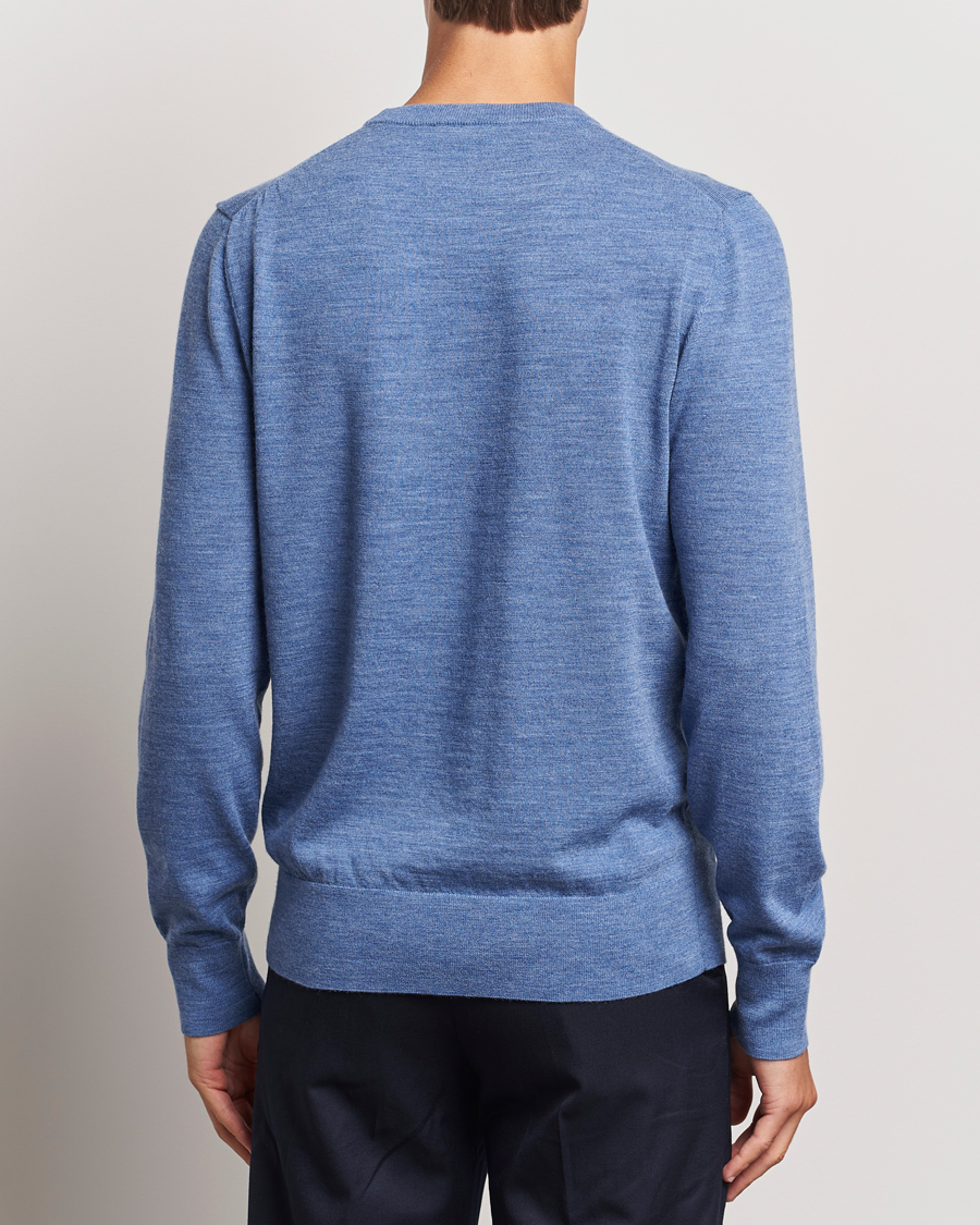 Men | Sweaters & Knitwear | Filippa K | Merino Round Neck Sweater Blue Melange