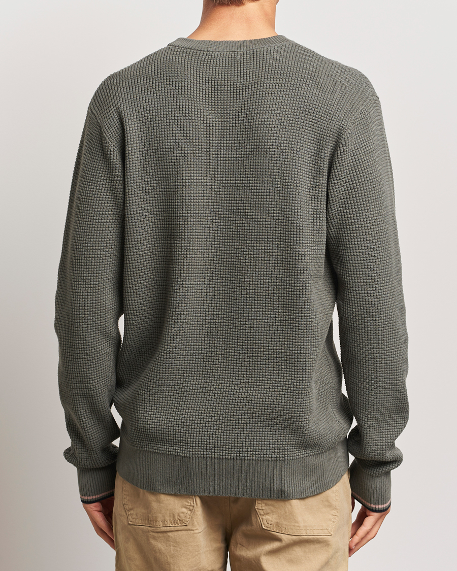 Men | Sweaters & Knitwear | Fred Perry | Waffle Stitch Jumper Field Green