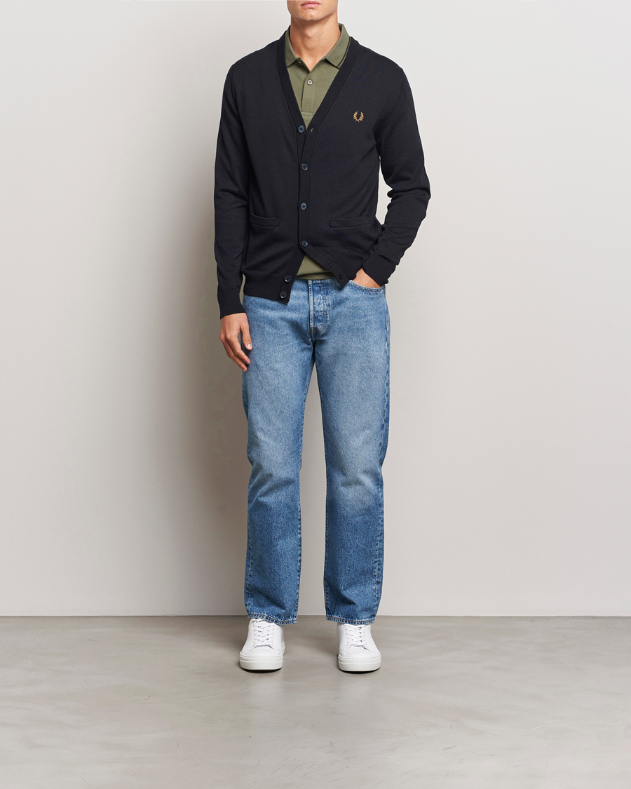 Men | Sweaters & Knitwear | Fred Perry | Classic Cardigan Navy