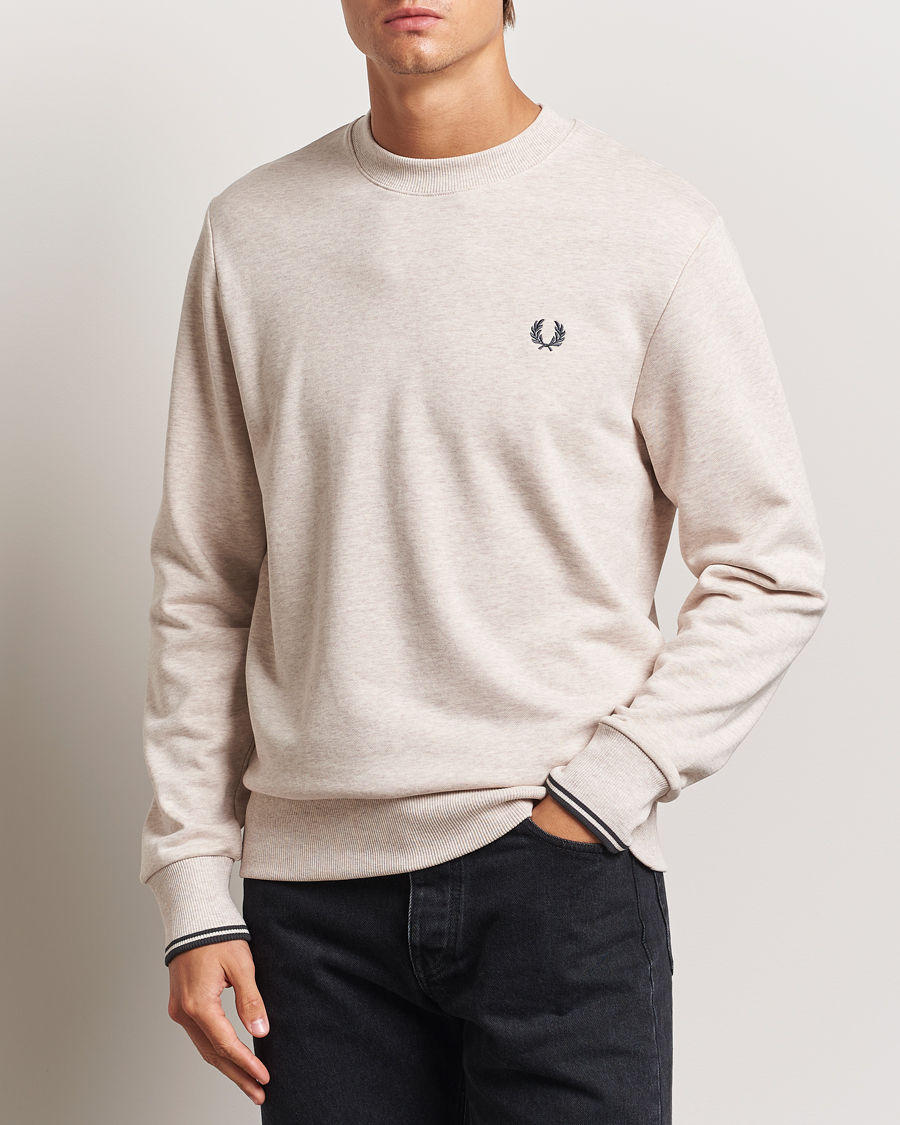 Men | Sweaters & Knitwear | Fred Perry | Crew Neck Sweatshirt Oatmeal Melange