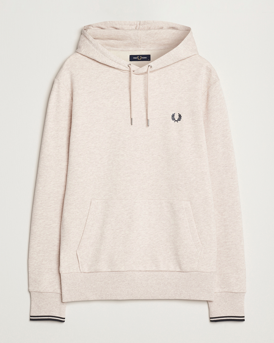 Men | Sweaters & Knitwear | Fred Perry | Tipped Hoodie Oatmeal Melange