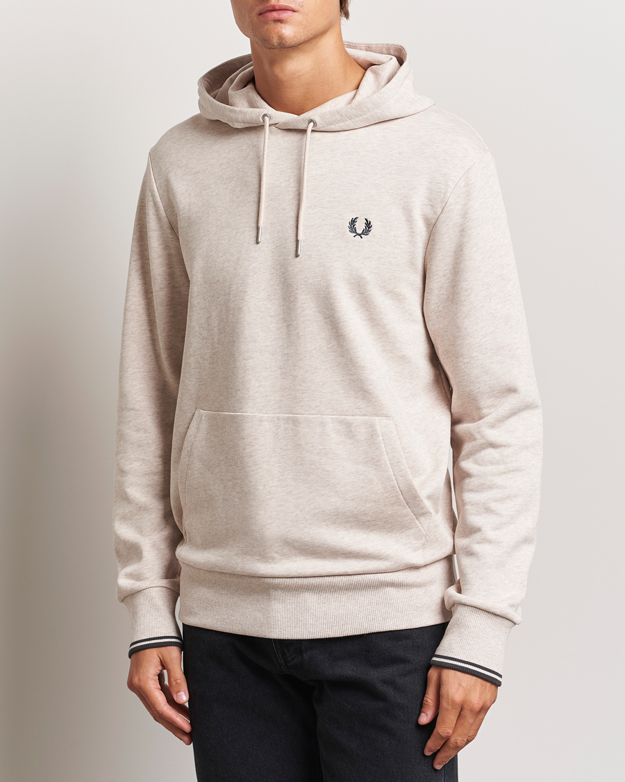 Men | Sweaters & Knitwear | Fred Perry | Tipped Hoodie Oatmeal Melange