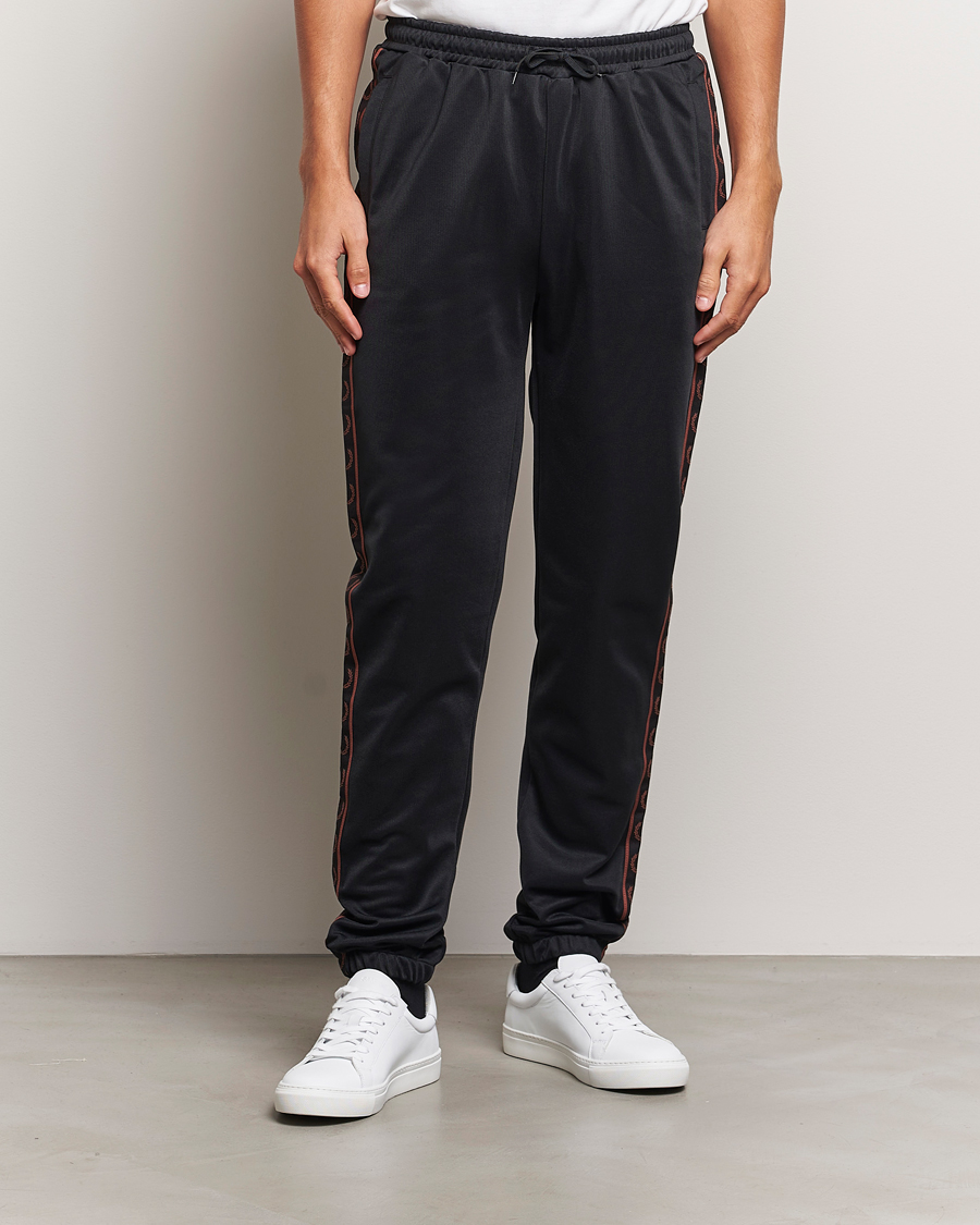 Men | Trousers | Fred Perry | Taped Track Pants Black