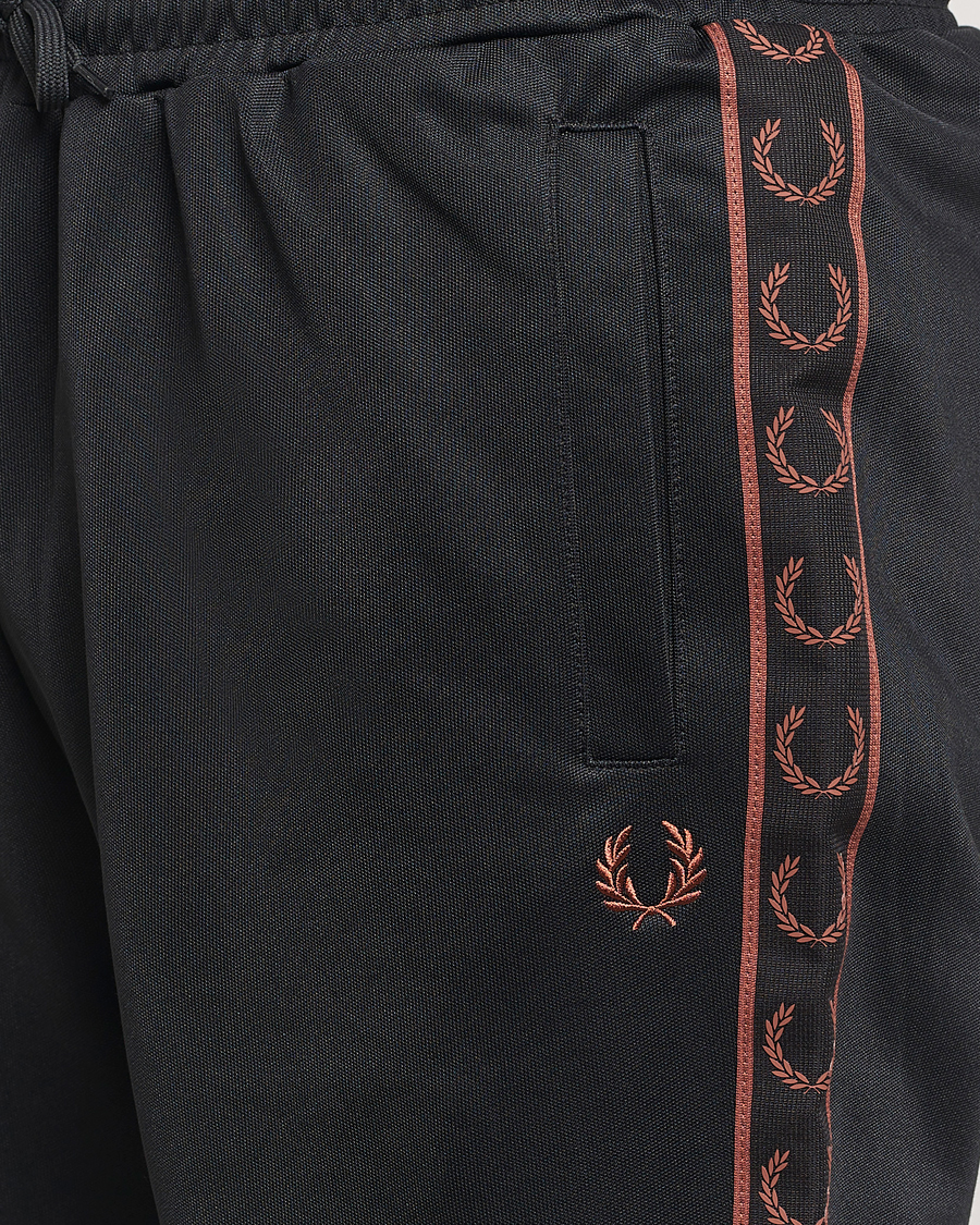 Men | Trousers | Fred Perry | Taped Track Pants Black