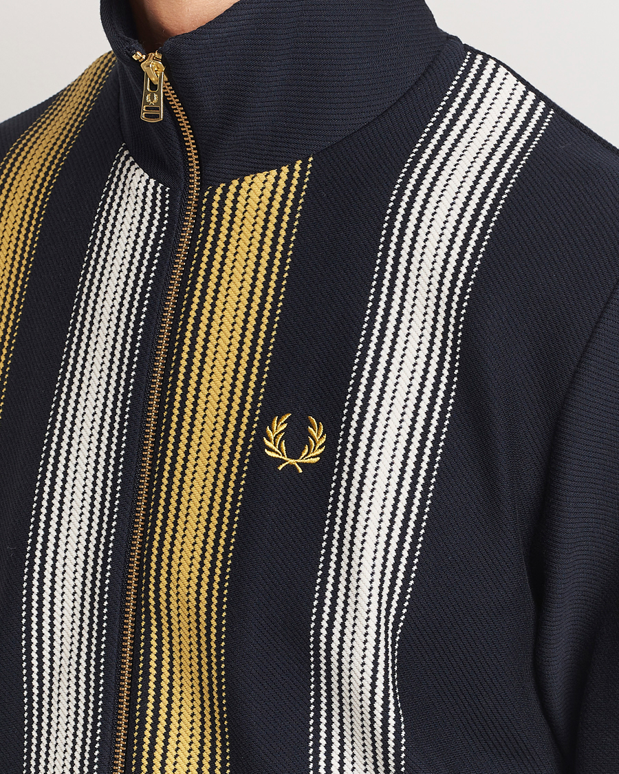 Men | Sweaters & Knitwear | Fred Perry | Ombre Striped Track Jacket Navy