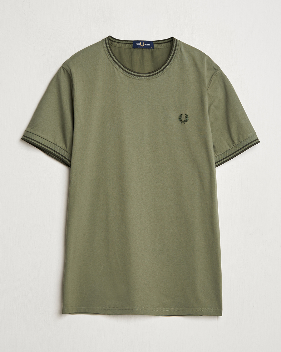 Men | T-Shirts | Fred Perry | Twin Tipped T-Shirt Laurel Green