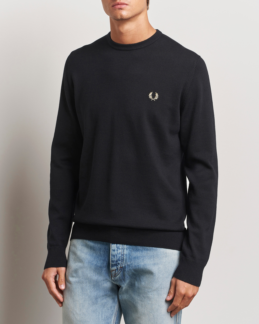 Men | Sweaters & Knitwear | Fred Perry | Classic Crew Neck Jumper Black