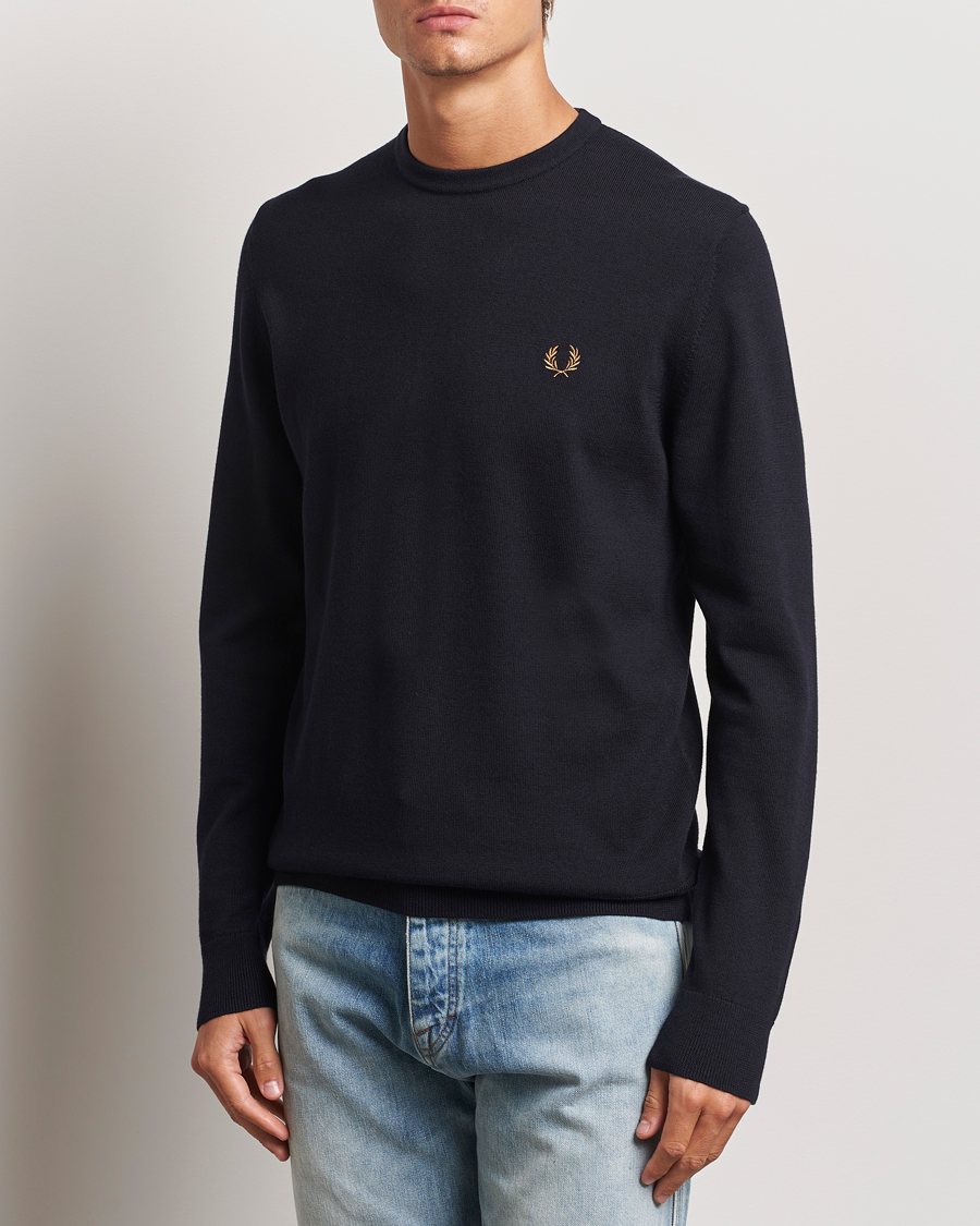 Men | Sweaters & Knitwear | Fred Perry | Classic Crew Neck Jumper Navy