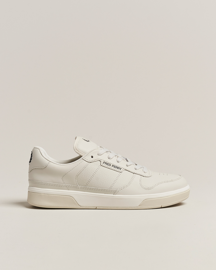 Men | Fred Perry B300 Textured Leather Sneaker White | Fred Perry | B300 Textured Leather Sneaker White