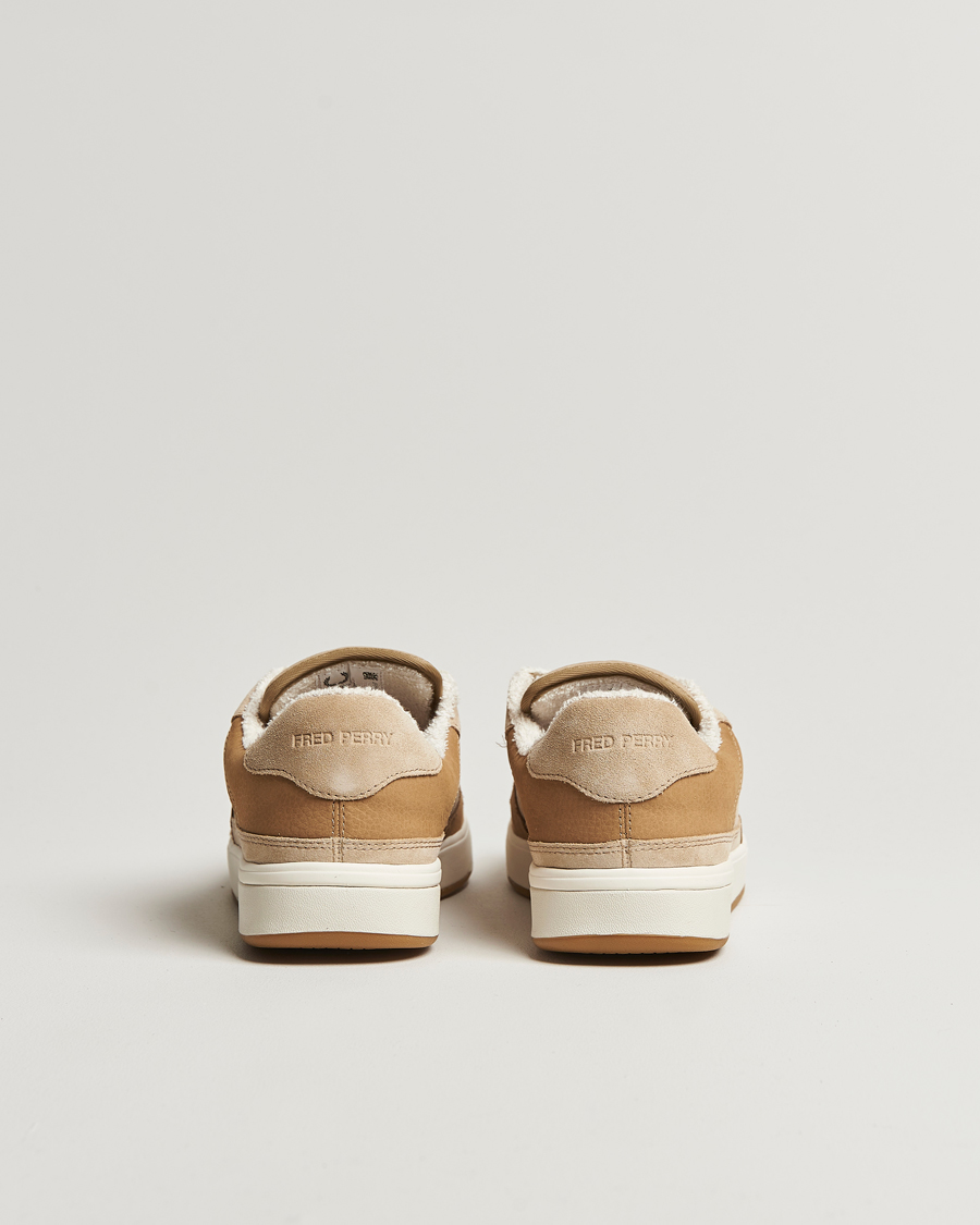 Men | Fred Perry B300 Textured Nubuck/Suede Sneaker Warmstone/Ecru | Fred Perry | B300 Textured Nubuck/Suede Sneaker Warmstone/Ecru