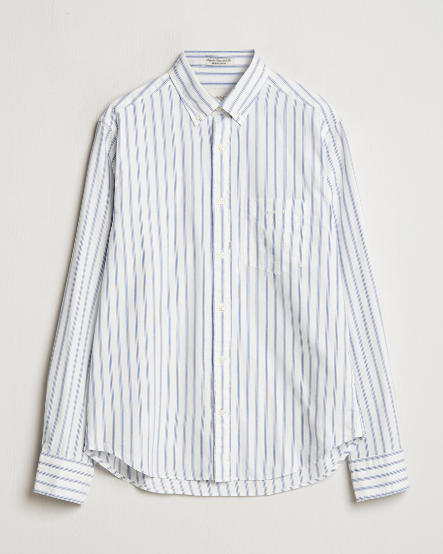 Men | Shirts | GANT | Archive Oxford Stripe Shirt Egg Shell