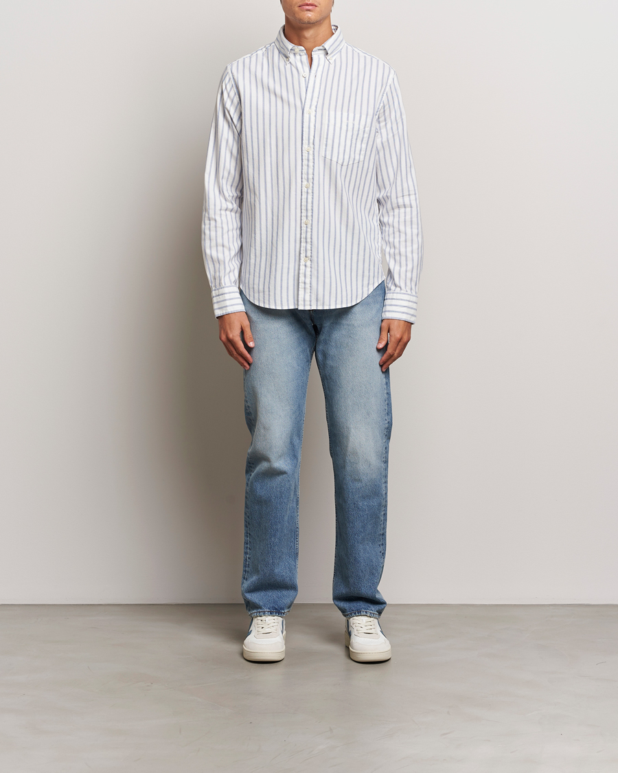 Men | Shirts | GANT | Archive Oxford Stripe Shirt Egg Shell