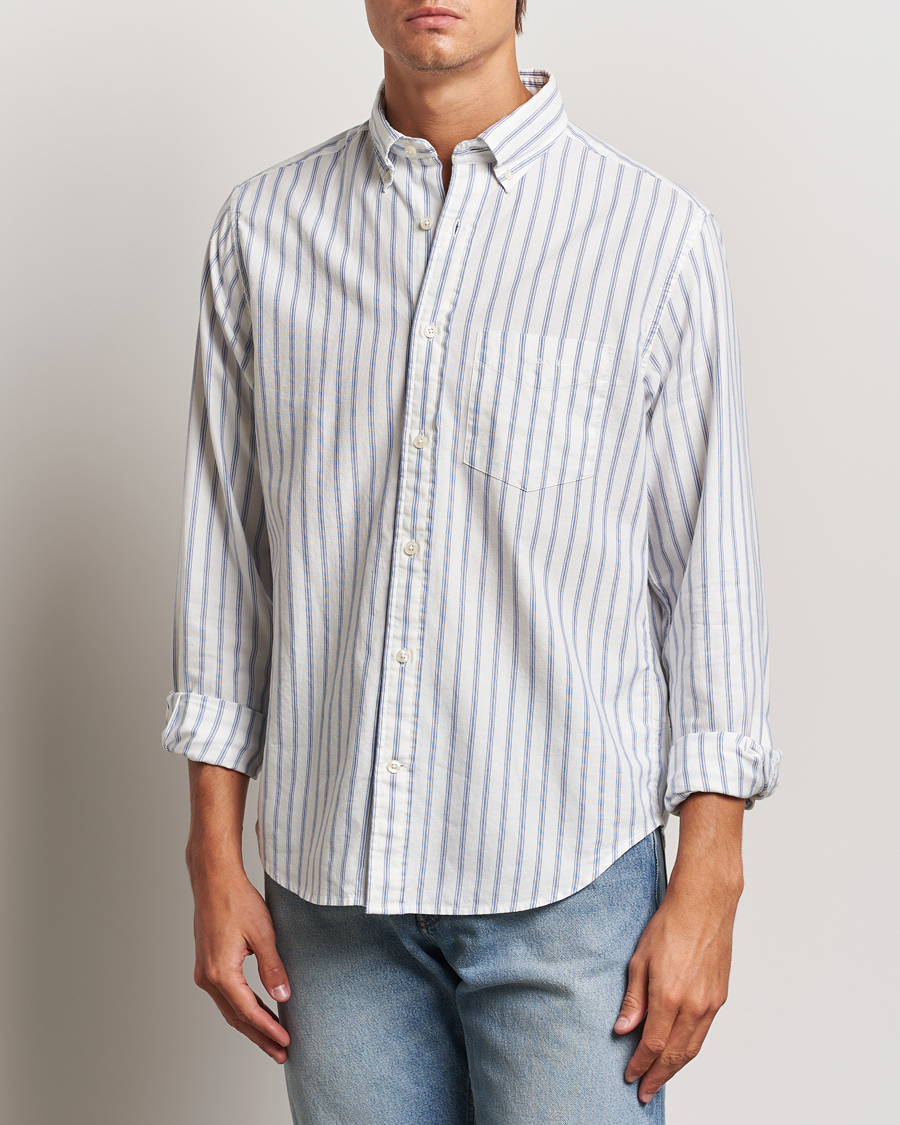 Men | Shirts | GANT | Archive Oxford Stripe Shirt Egg Shell