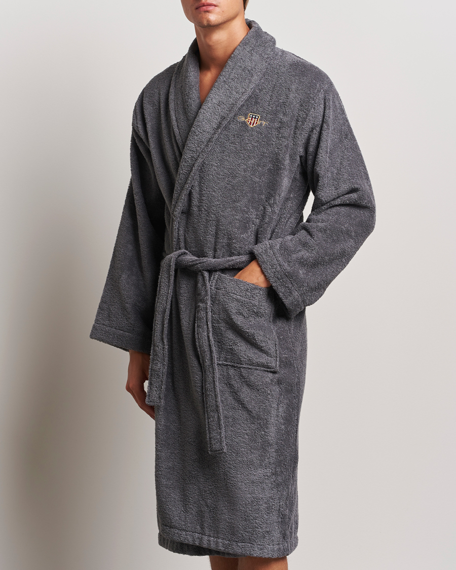 Men | GANT Archive Shield Terry Robe Anchor Grey | Gant | Archive Shield Terry Robe Anchor Grey