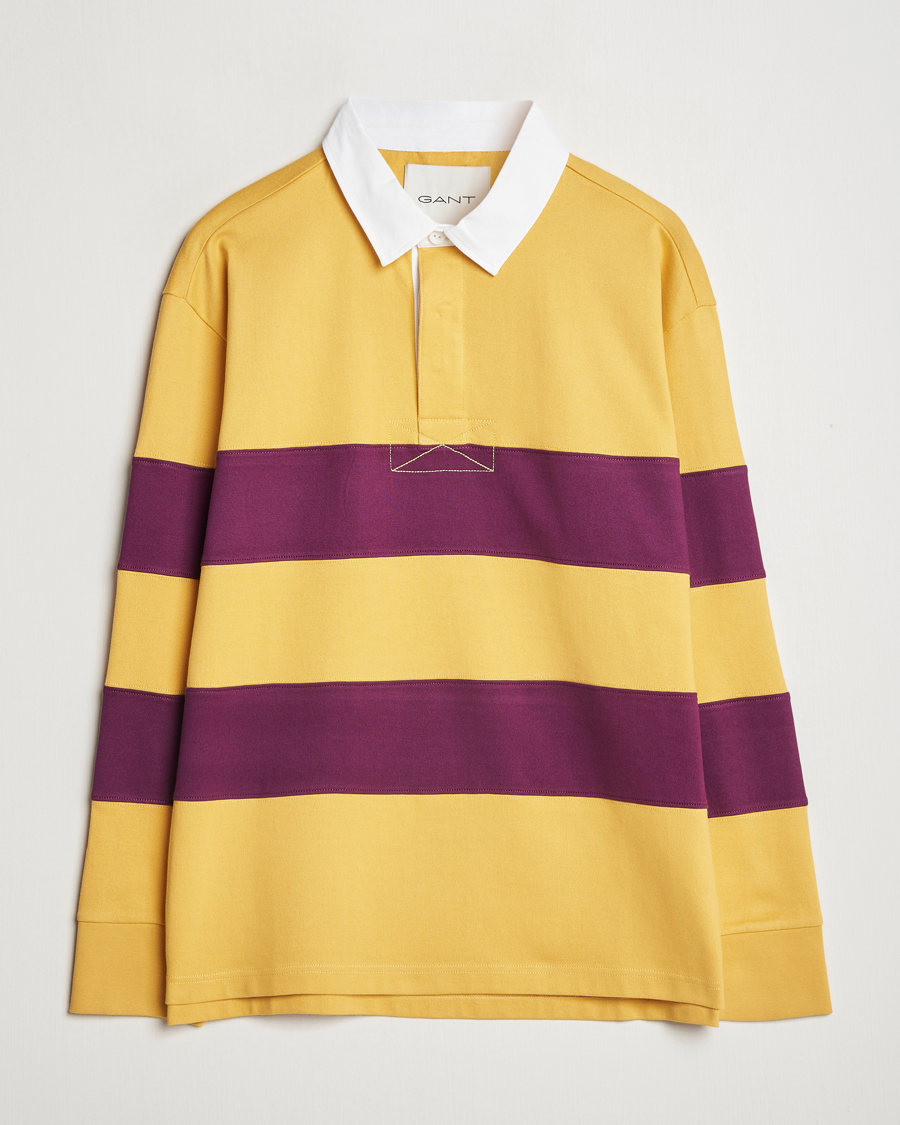 Men | Sweaters & Knitwear | GANT | Block Stripe Heavy Rugger Faded Sunset