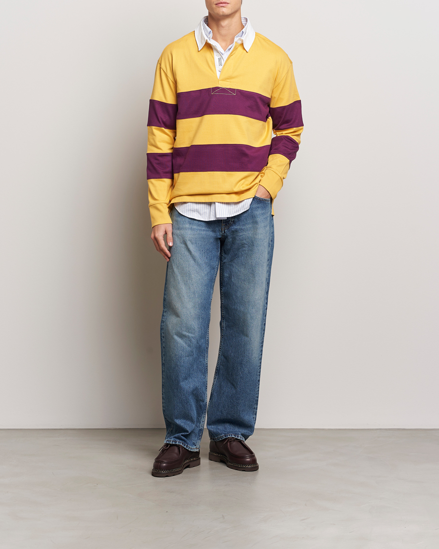 Men | Sweaters & Knitwear | GANT | Block Stripe Heavy Rugger Faded Sunset