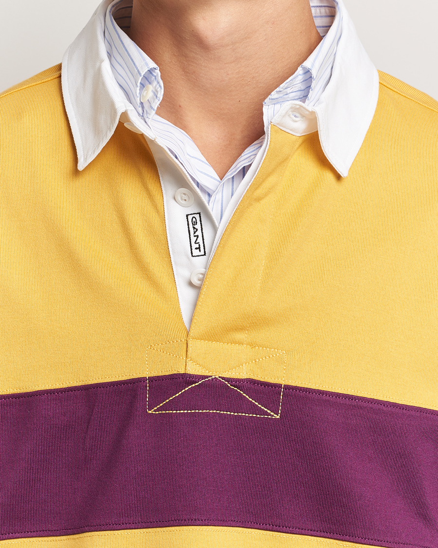Men | Sweaters & Knitwear | GANT | Block Stripe Heavy Rugger Faded Sunset