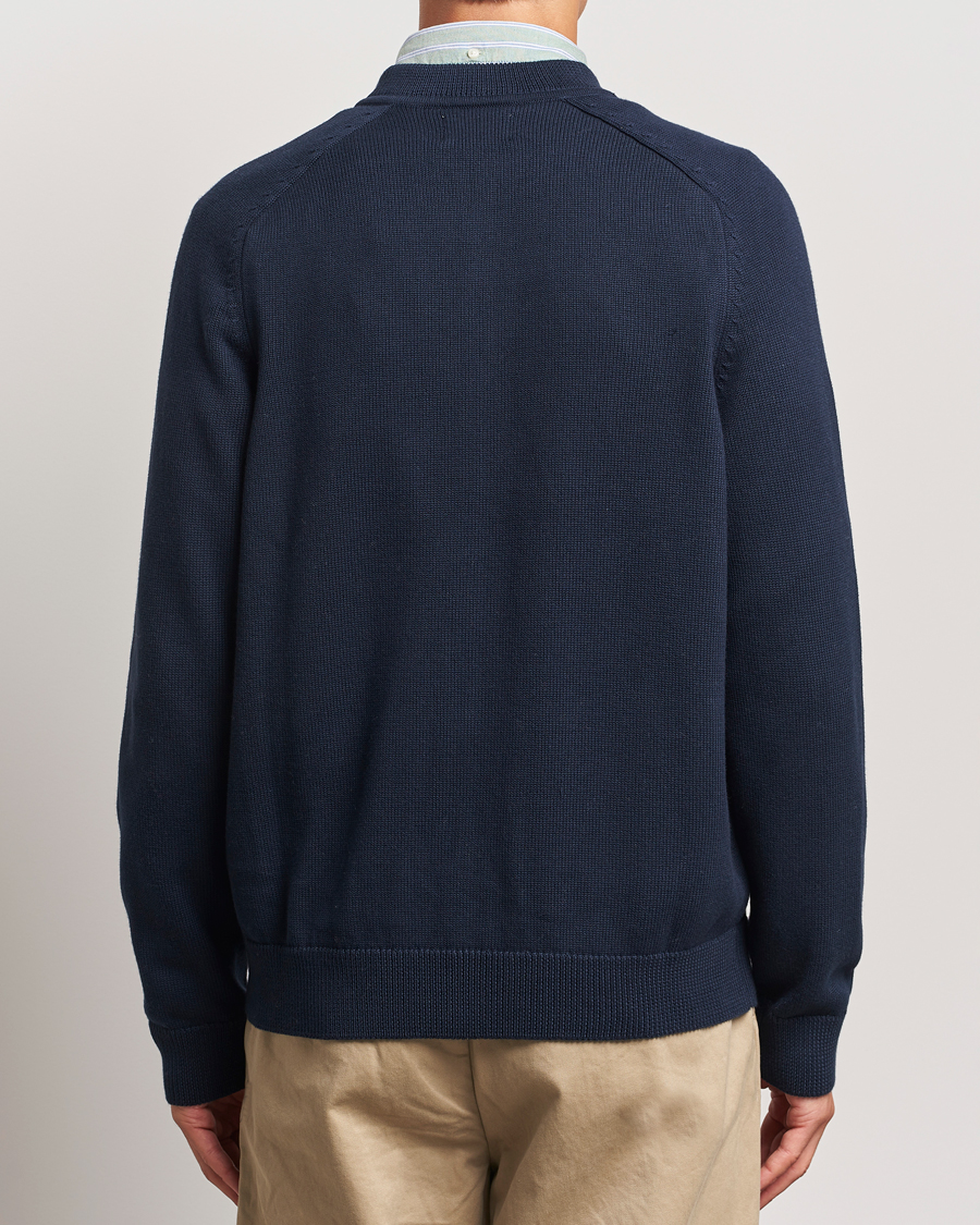 Men | Sweaters & Knitwear | GANT | Casual Cotton Bomber Cardigan Evening Blue