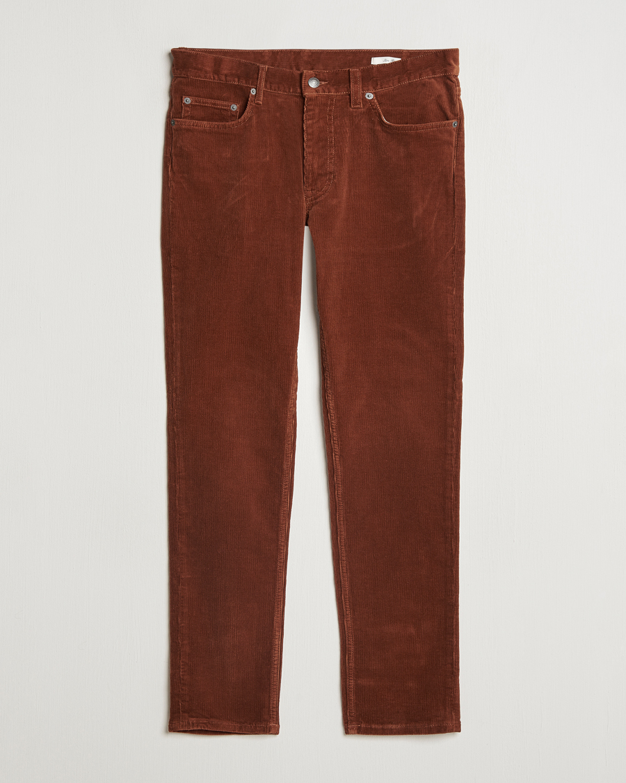 Men | Trousers | GANT | Cord 5-Pocket Jeans Chocolate Brown