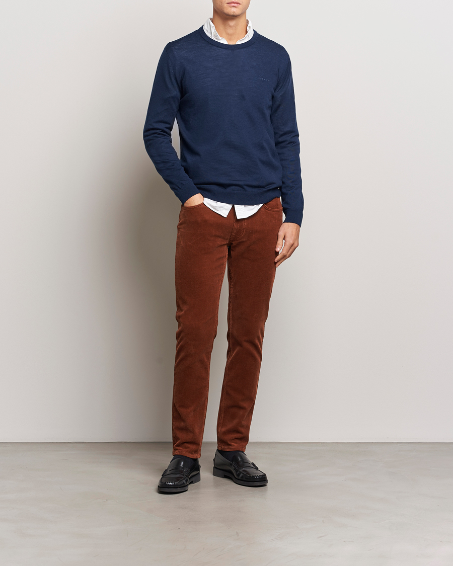 Men | Trousers | GANT | Cord 5-Pocket Jeans Chocolate Brown