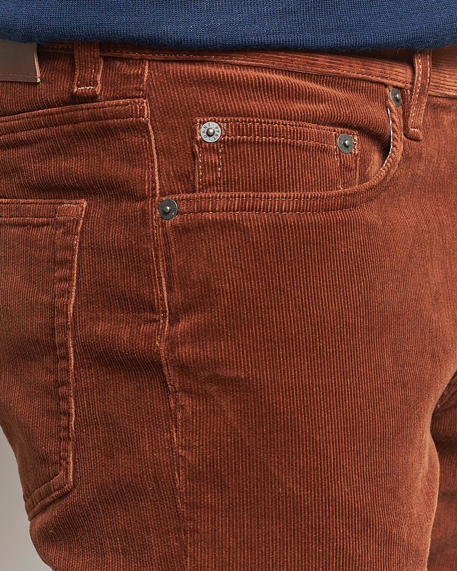 Men | Trousers | GANT | Cord 5-Pocket Jeans Chocolate Brown