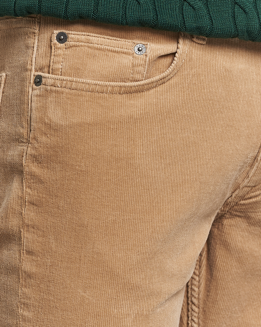 Men | Trousers | Gant | Cord 5-Pocket Jeans Dark Khaki