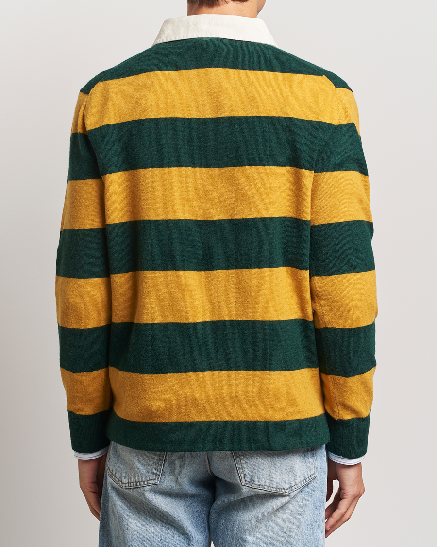 Men | Sweaters & Knitwear | GANT | Extra Fine Lambswool Striped Rugger Tartan Green
