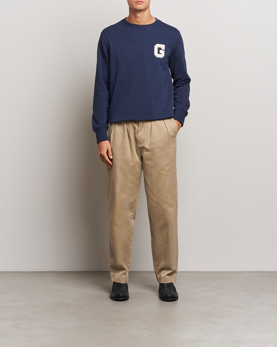 Men | Sweaters & Knitwear | GANT | G Graphic Sweatshirt Classic Blue
