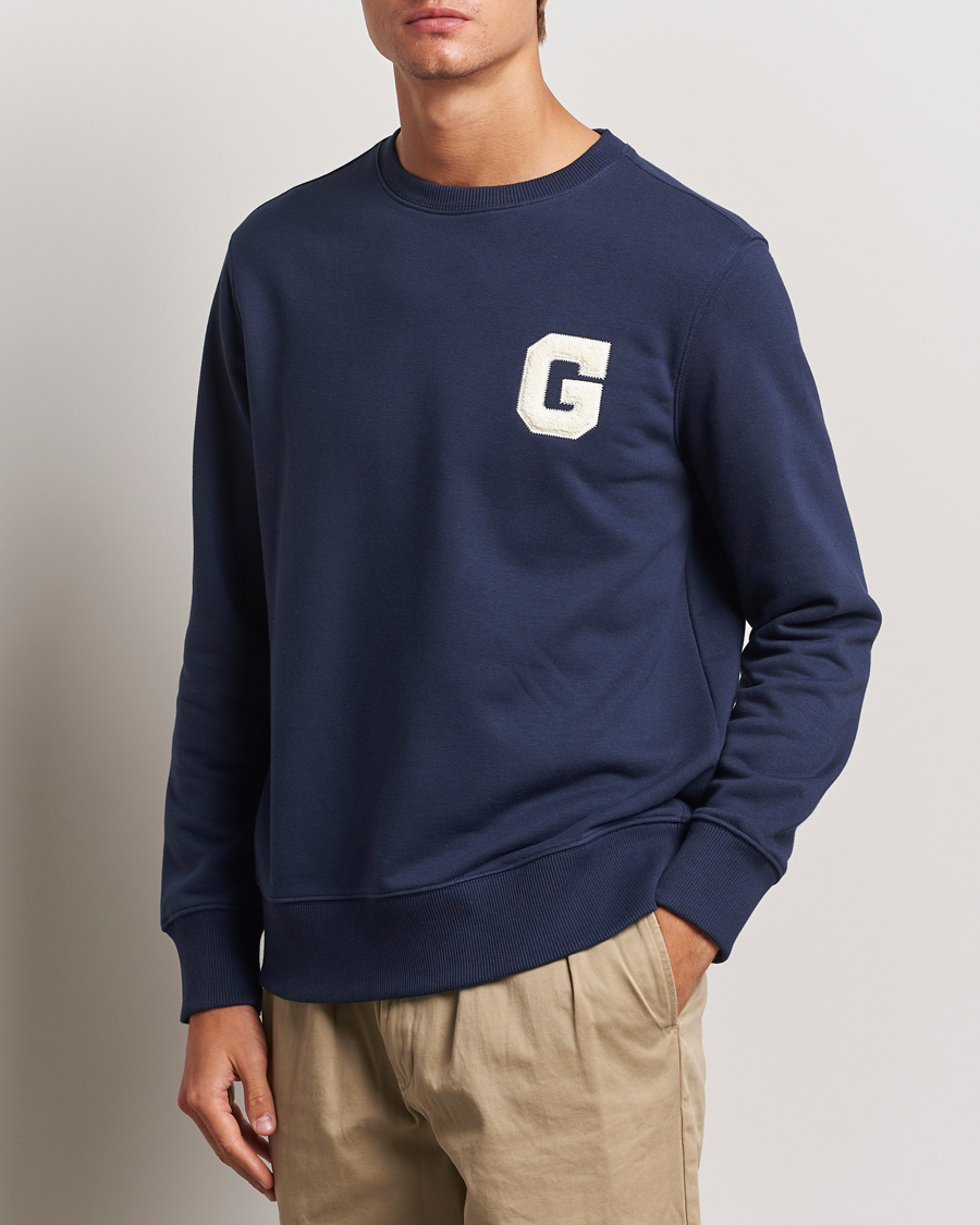 Men | Sweaters & Knitwear | GANT | G Graphic Sweatshirt Classic Blue