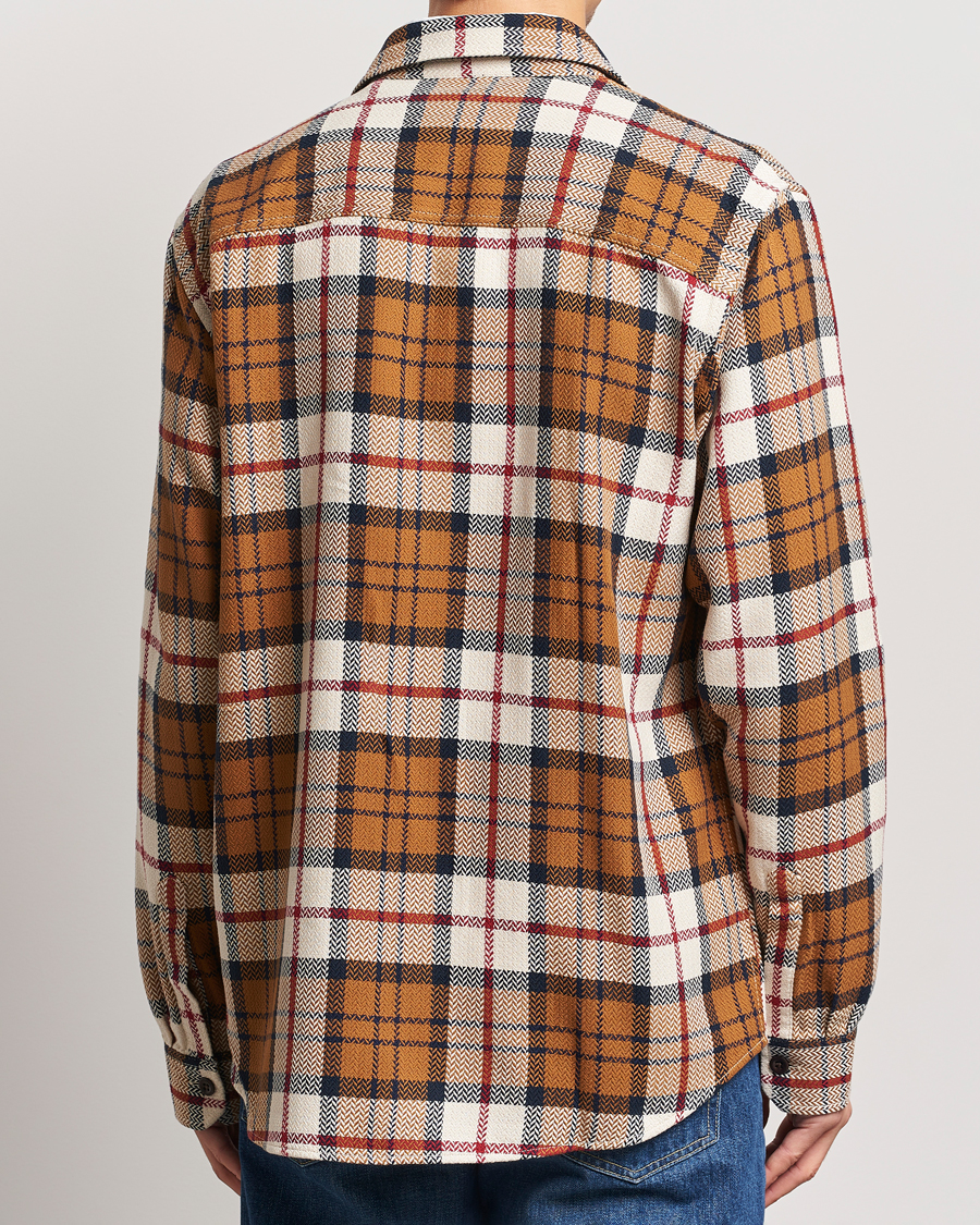 Men | Shirts | GANT | Herringbone Checked Overshirt Warm Earth