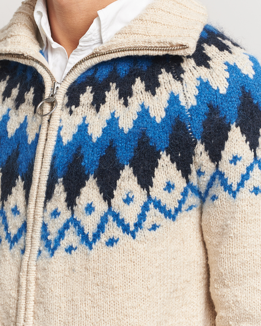 Men | Sweaters & Knitwear | Gant | Jacquard Zip Cardigan Cream