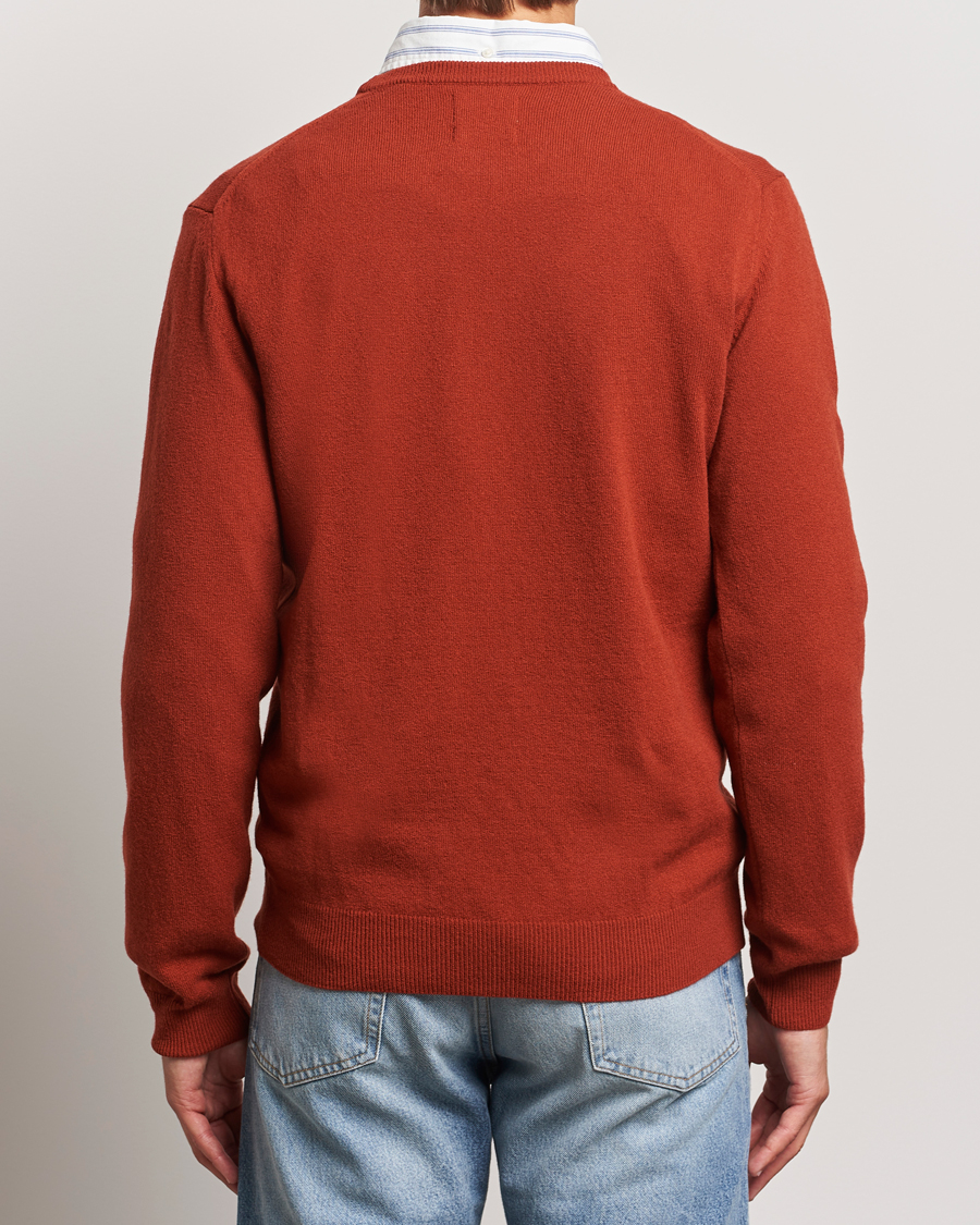 Men | Sweaters & Knitwear | GANT | Lambswool Crew Neck Pullover Iron Red