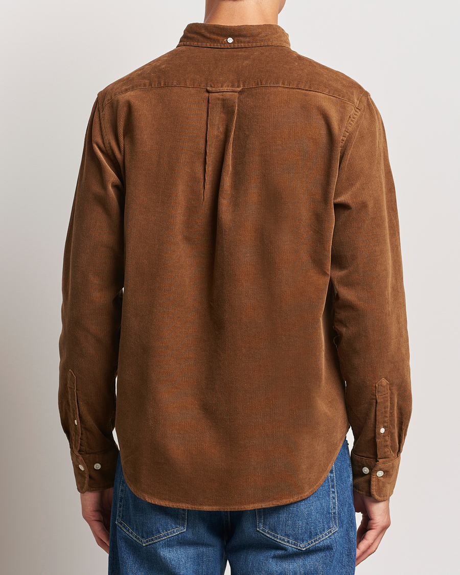 Men | Shirts | Gant | Regular Fit Corduroy Shirt Brown Melange