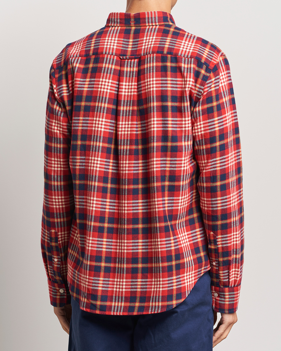 Men | Shirts | Gant | Regular Flannel Plaid Shirt Ruby Red