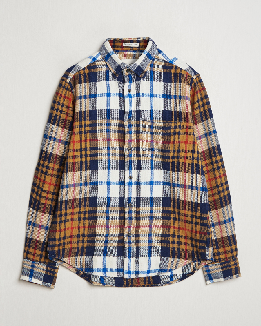 Men | Shirts | Gant | Twill Checked Shirt Beige