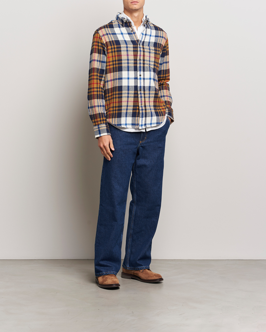 Men | Shirts | Gant | Twill Checked Shirt Beige