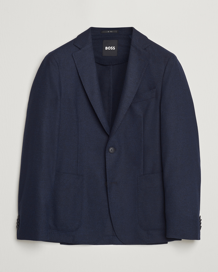 Men | Blazers | BOSS BLACK | Hanry Wool Tech Blazer Dark Blue