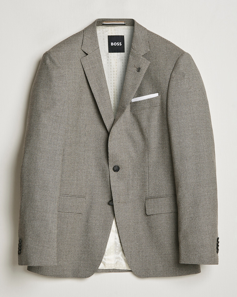 Men | Blazers | BOSS BLACK | Hutson Wool Dogtooth Blazer Open White
