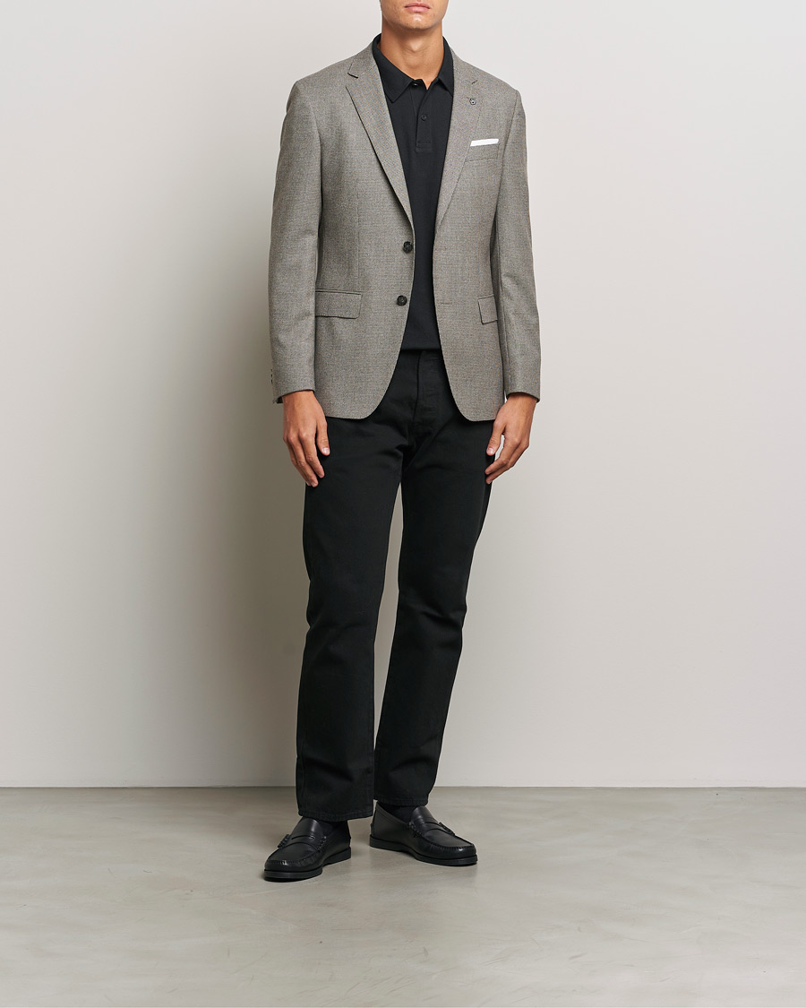 Men | Blazers | BOSS BLACK | Hutson Wool Dogtooth Blazer Open White