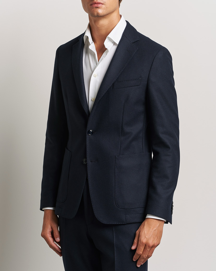 Men | Blazers | BOSS BLACK | Hanry Wool Patch Pocket Blazer Dark Blue