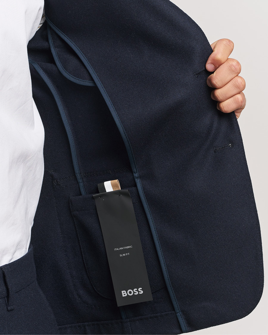 Men | Blazers | BOSS BLACK | Hanry Wool Patch Pocket Blazer Dark Blue